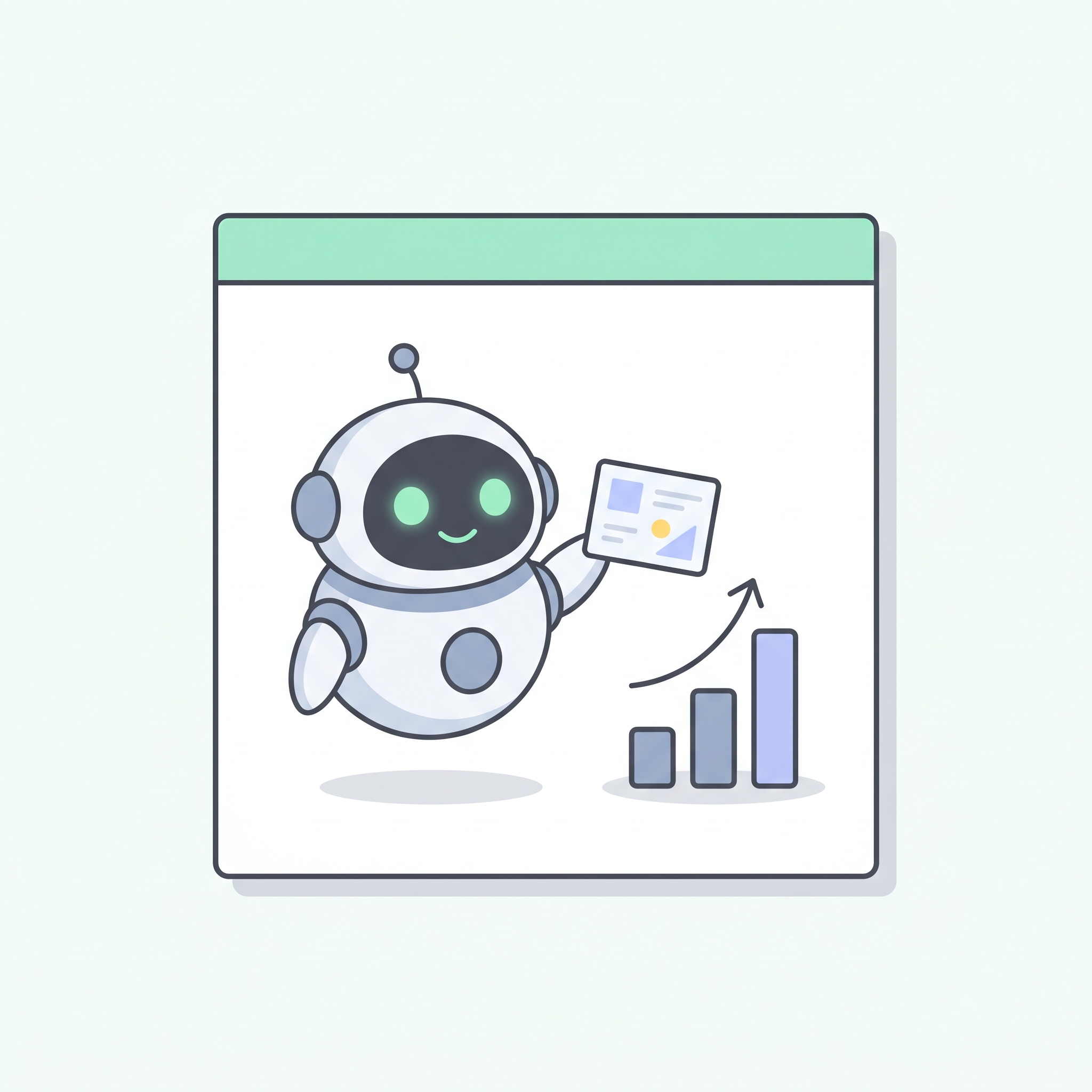 Pip beside a small bar chart with an up-arrow.