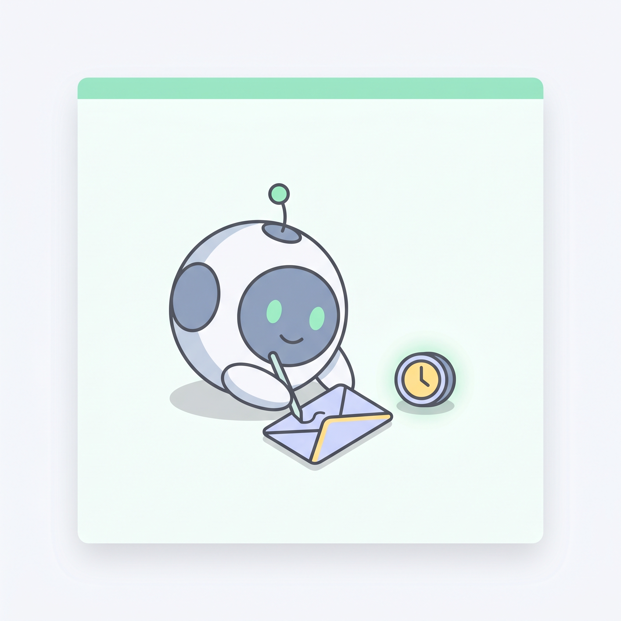 Pip with an envelope and an overdue clock icon.