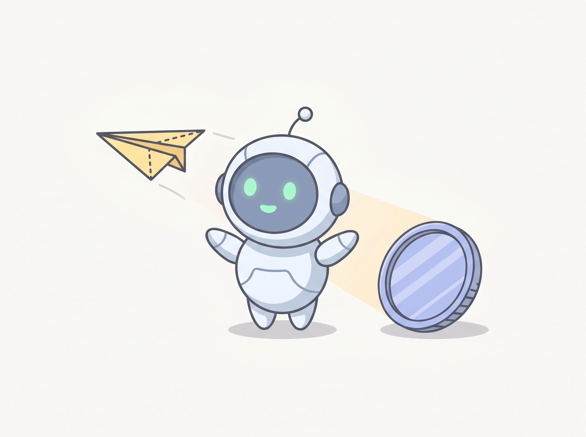 Pip surprised as an envelope flies out without going through a shield.